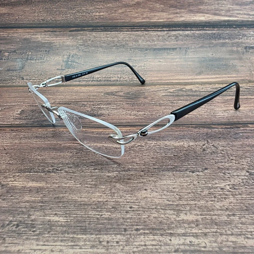 Silhouette 6708 00 6050 Rimless Eyeglasses Silver Black Austria 19-130 4057